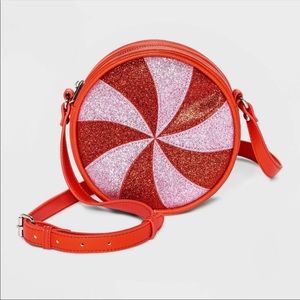 Peppermint holiday crossbody Christmas purse